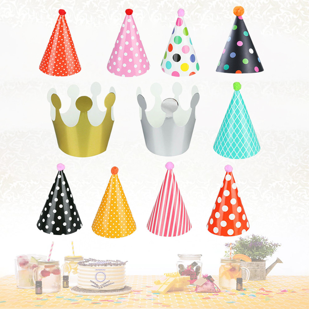 Party Hat Cone - 11 chapeaux coniques pour fête d'anniversaire