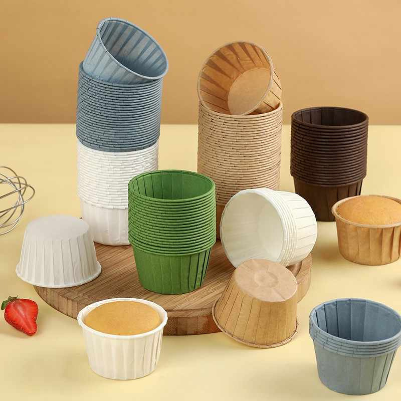 Plastic Cup 50Pcs - 50 moules à muffins ondulés en