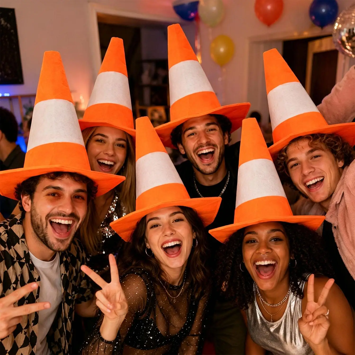 Party Hat Cone - Chapeau de fête pliable amusant en