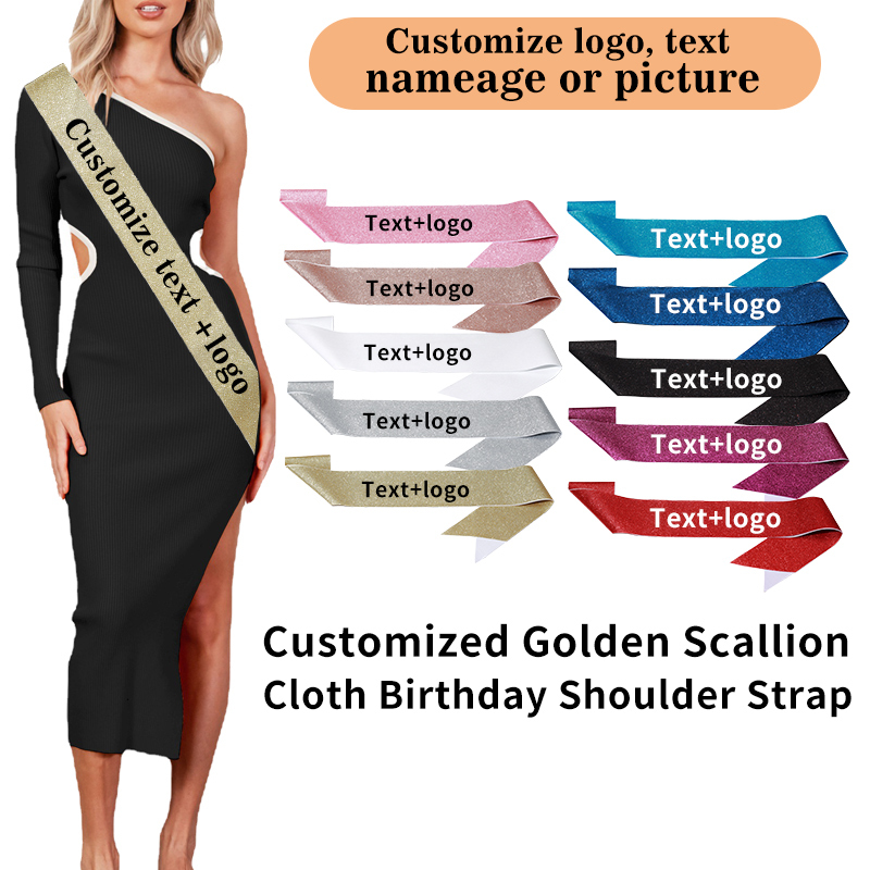 Birthday Sash Glitter - Bricolage personnalisé paillettes Satin ceinture écrit