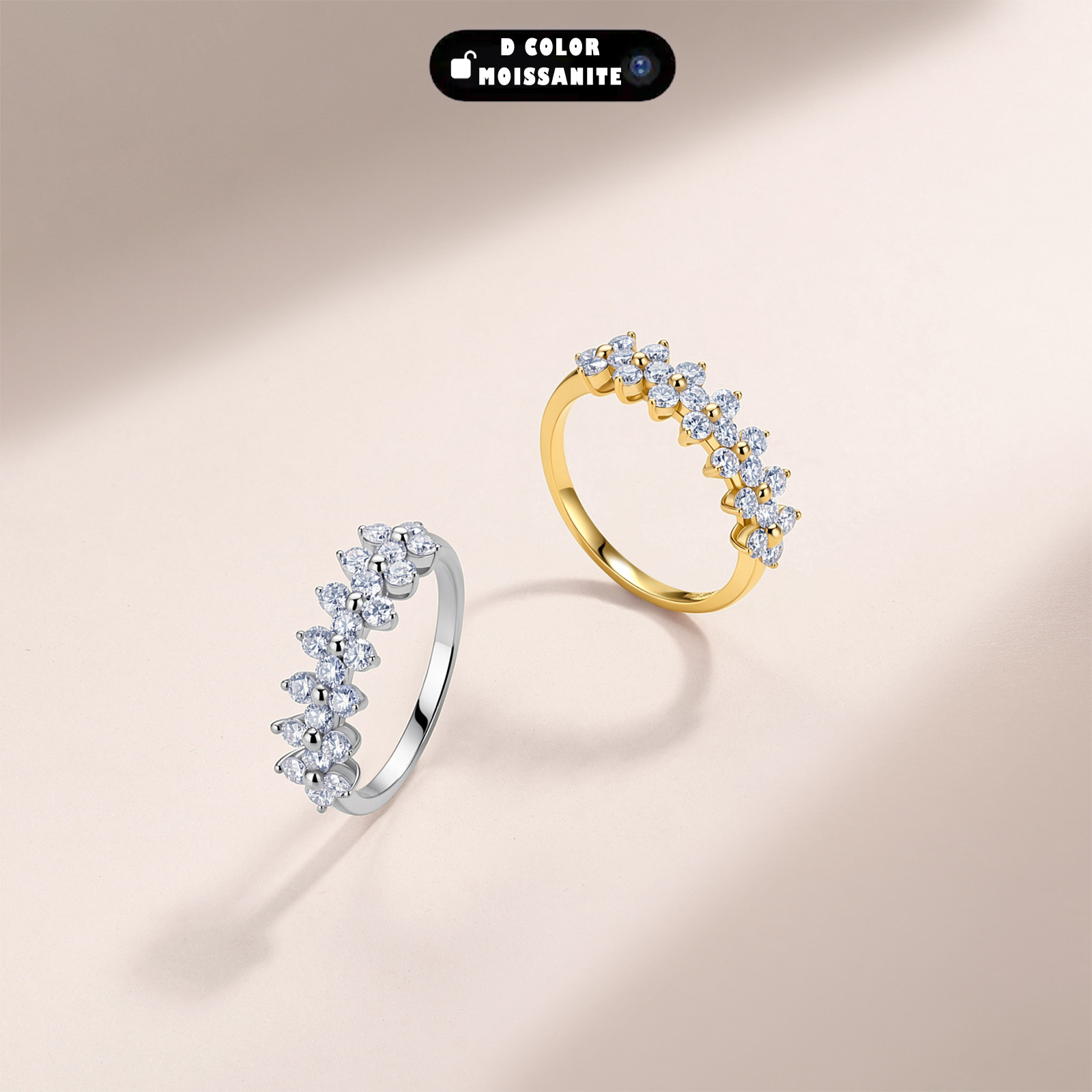 Bague florale ronde en moissan - Flower Wall Panel avis et prix